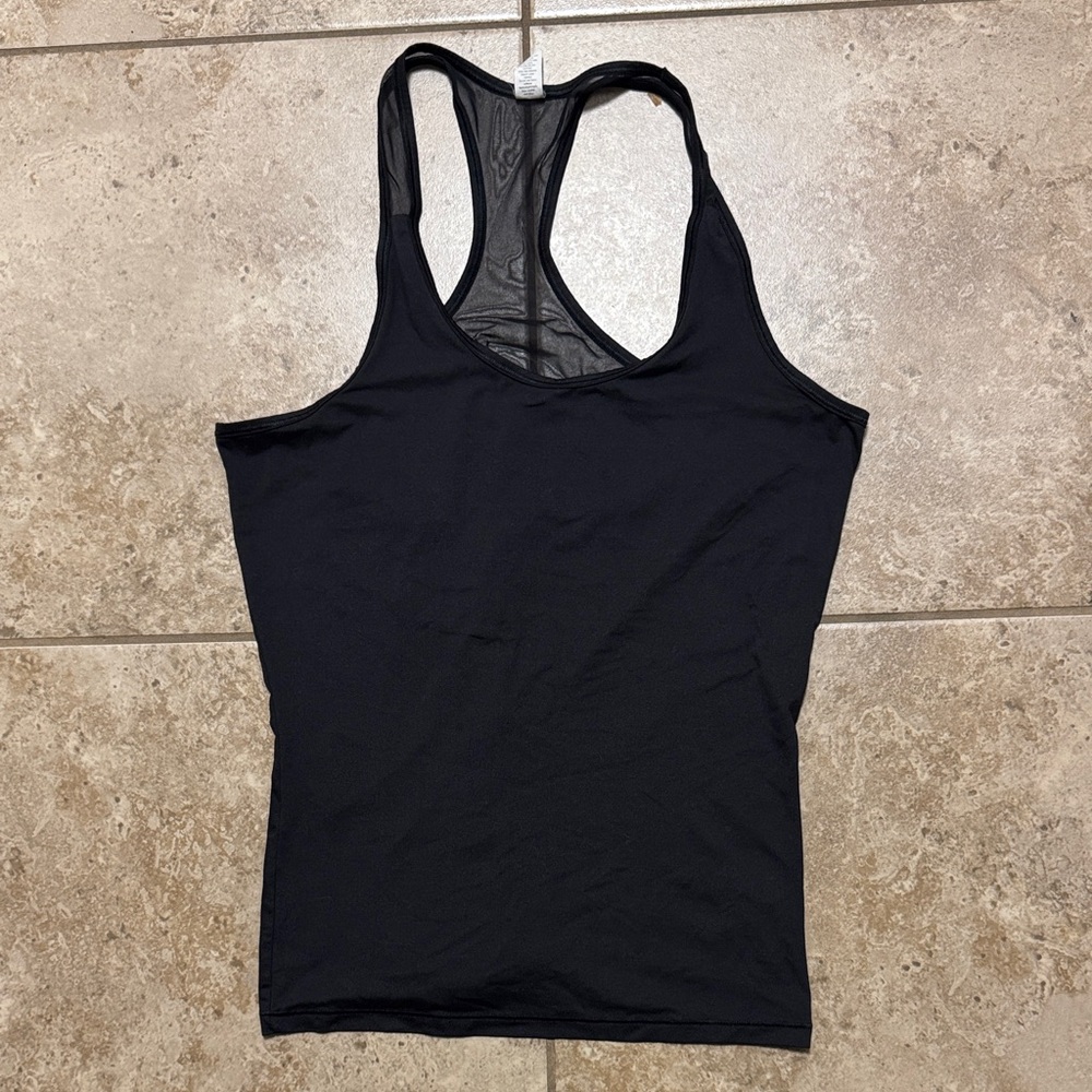 Athleta black Mesh back tank top